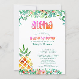 Tropische ananas Floral Luau Baby shower Kaart
