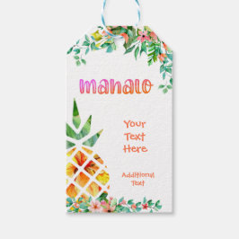 Tropische ananas Floral MAHALO Dank u Cadeaulabel