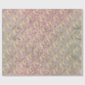 Tropische ananas fruit goud ivoor roze glas cadeaupapier (Vlak)