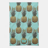 Tropische ananas fruit Monogram keukenhanddoek (Verticaal)