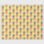 Tropische ananas geel cadeaupapier (Vlak)