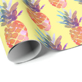 Tropische ananas geel cadeaupapier (Rol Hoek)