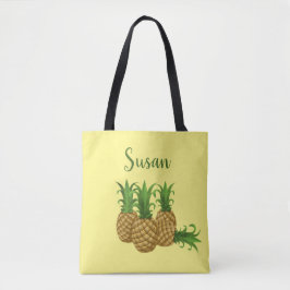 Tropische ananas gele boodschappentas  tote bag