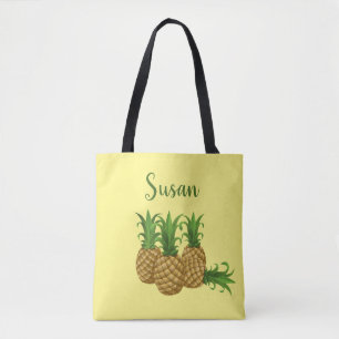 Tropische ananas gele boodschappentas  tote bag