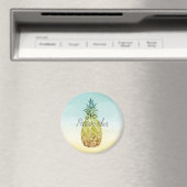Tropische ananas gele munt ombre gepersonaliseerd magneet (Insitu (Vaatwasser))