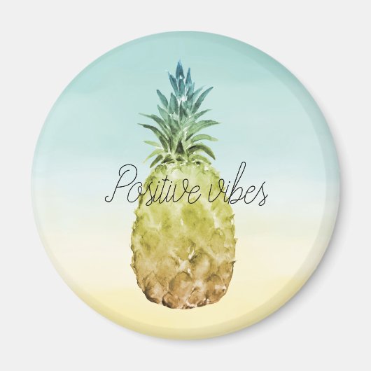 Tropische ananas gele munt ombre gepersonaliseerd magneet (Voorkant)