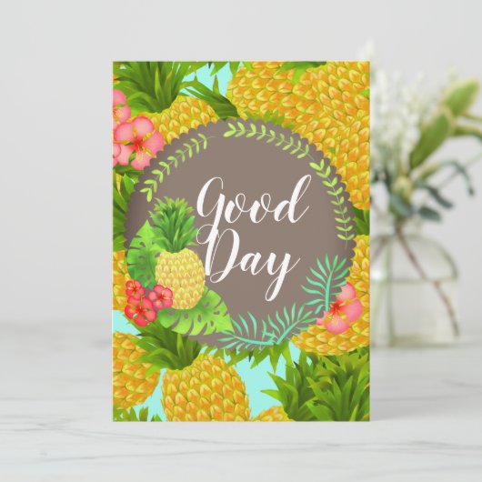 Tropische Ananas. Gepersonaliseerd. Uitnodiging (Staand voorkant)