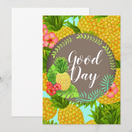 Tropische Ananas. Gepersonaliseerd. Uitnodiging (Voorkant / Achterkant)