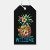 Tropische ananas geschenklabel welkom cadeaulabel (Voorkant)