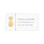 Tropische ananas gouden Adresetiketten Etiket (Voorkant)
