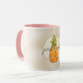 Tropische ananas gouden glitter mok (Voorkant links)