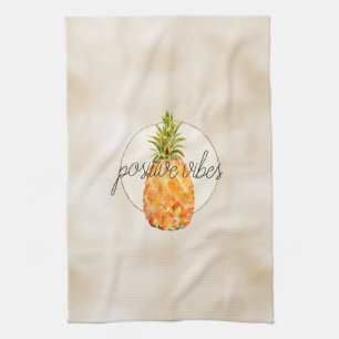 Tropische ananas gouden glitter theedoek