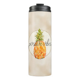 Tropische ananas gouden glitter thermosbeker