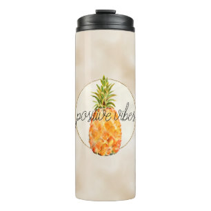 Tropische ananas gouden glitter thermosbeker