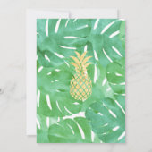 Tropische Ananas Gouden Stoelkaartjes - Verticaal Kaart (Achterkant)
