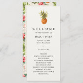 Tropische ananas groen bruiloft programma (Voorkant / Achterkant)