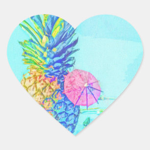 Tropische Ananas Hart Sticker