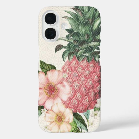 Tropische Ananas Hawaïaanse iPhone Hoes (Achterkant)