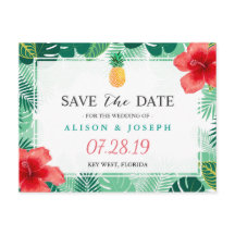 Tropische Ananas Hawaiian Hibiscus Bewaar de datum