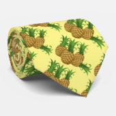 Tropische Ananas Hawaiian Patroon Aloha Stropdas (Opgerold)