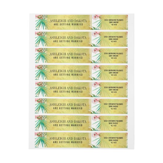 Tropische Ananas & Hibiscus Bestemming Trouwfeest (Vel)