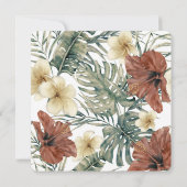 Tropische ananas hibiscus bloemen bruiloft kaart (Achterkant)