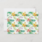 Tropische Ananas & Hibiscus bruiloft RSVP (Achterkant)