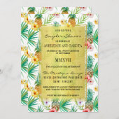 Tropische Ananas & Hibiscus Couple's Douche Kaart (Voorkant / Achterkant)