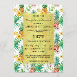 Tropische Ananas & Hibiscus Couple's Douche Kaart