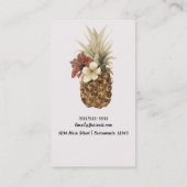  Tropische Ananas Hibiscus Floral Chic Visitekaartje (Achterkant)