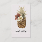  Tropische Ananas Hibiscus Floral Chic Visitekaartje (Voorkant)