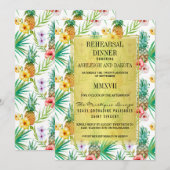 Tropische Ananas & Hibiscus repetitie diner Kaart (Voorkant / Achterkant)