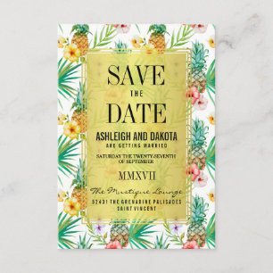 Tropische Ananas & Hibiscus Sla de datum op Save The Date