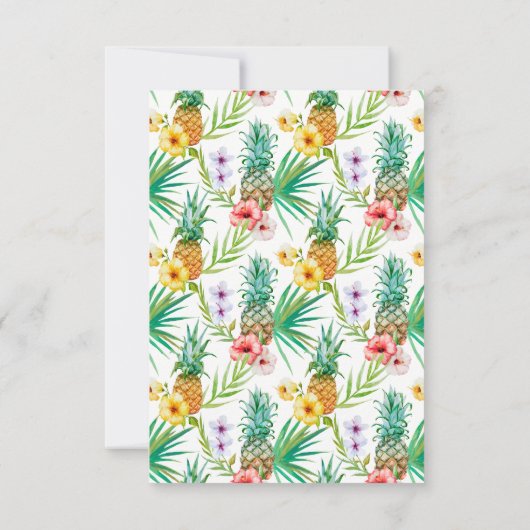 Tropische Ananas & Hibiscus Sla de datum op Save The Date (Achterkant)
