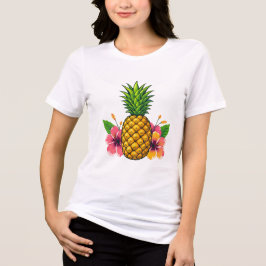 Tropische ananas & Hibiscus T-shirt