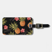 Tropische Ananas Hibiscus Travel Label Bagagelabel (Voorkant horizontaal)
