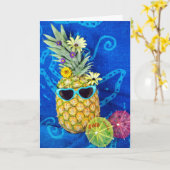 Tropische ananas Humor Kaart (Gele Bloem)
