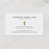 Tropische ananas in geel goud & groen visitekaartje (Achterkant)