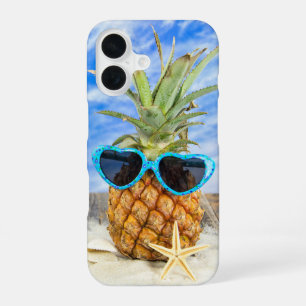 tropische ananas in zonnebril iPhone 16 hoesje