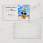 Tropische ananas in zonnebril visitekaartje (Voorkant / Achterkant)