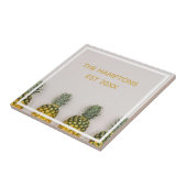 Tropische ananas Jubileum bruiloft Tegeltje (Zijkant)