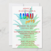 Tropische Ananas Kitschige Luau Feest Uitnodiging (Voorkant)