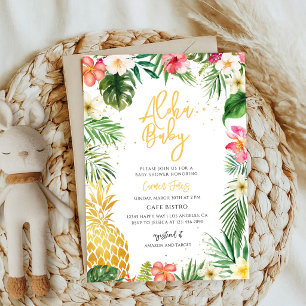 Tropische Ananas Luau Baby Shower Kaart