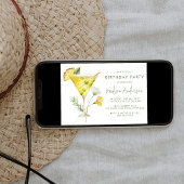 Tropische Ananas Martini Cocktail Verjaardagsfeest Kaart