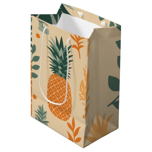tropische ananas medium cadeauzakje (Voorkant Gekanteld)