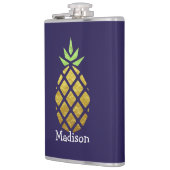 Tropische ananas met Jouw naam Heupfles (Links)