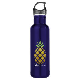 Tropische ananas met Jouw naam Waterfles