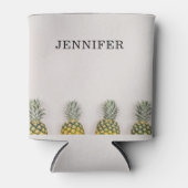 Tropische ananas met naam blikjeskoeler (Voorkant)