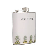 Tropische ananas met naam heupfles (Rechts)