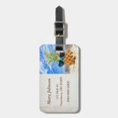 Tropische ananas met zonnebril bagagelabel (Voorkant verticaal)
